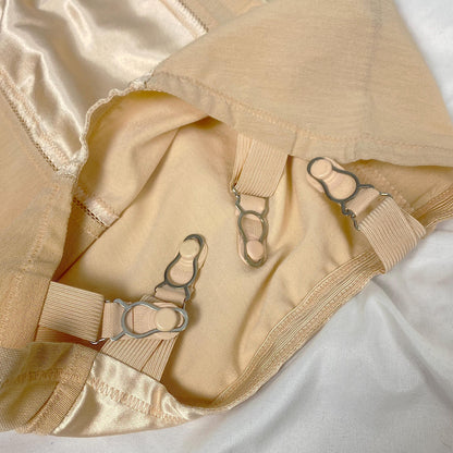 Vintage 1940's - 1950's Girdle | Peach Rayon Satin with Rubber Mesh Panels | Size S | Stardust New with tags
