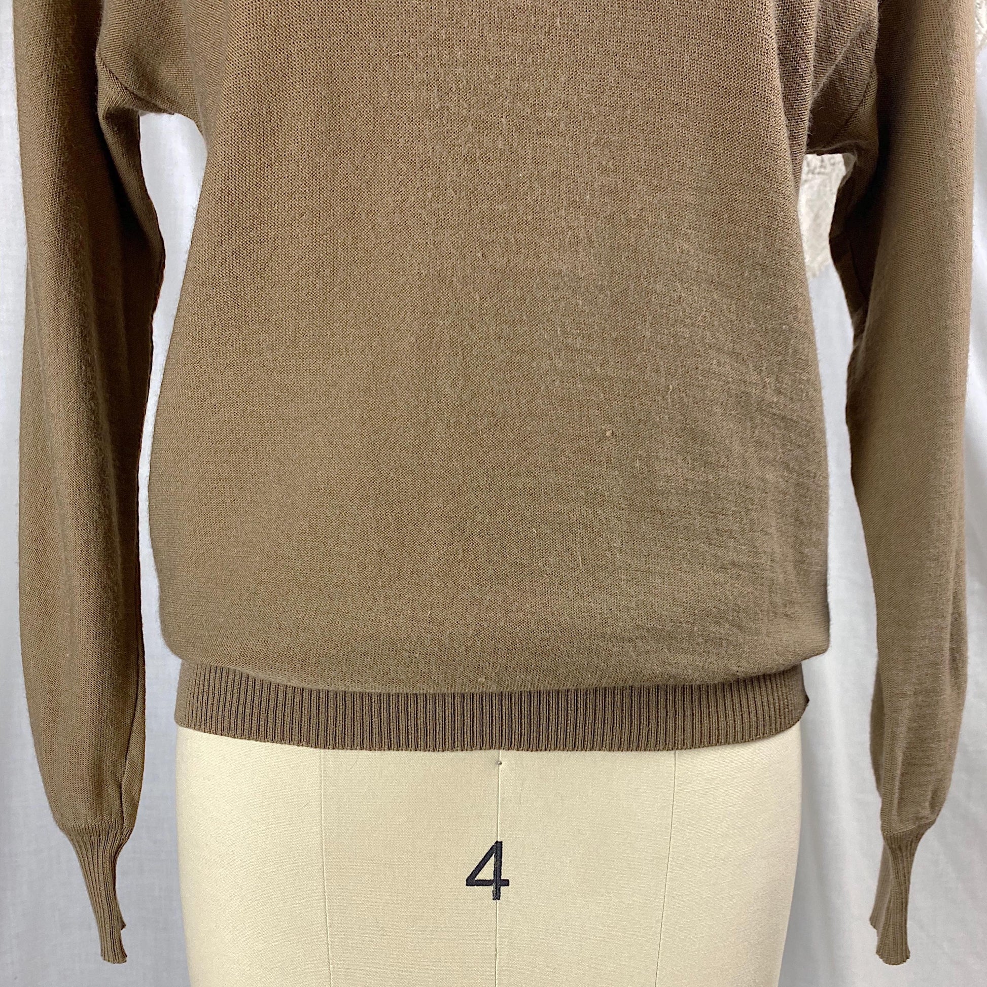 Vintage 1960's - 1970's SAINT LAURENT Turtleneck Sweater | Soft Mocha Silk & Wool Blend | Size XS, S, M | Saint Laurent Rive Gauche