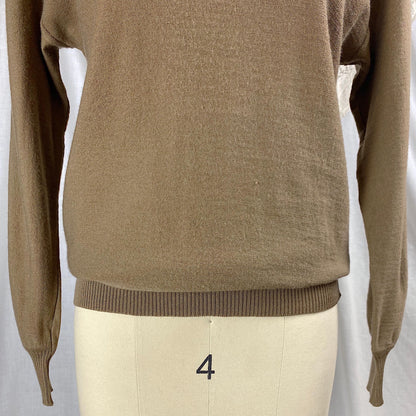 Vintage 1960's - 1970's SAINT LAURENT Turtleneck Sweater | Soft Mocha Silk & Wool Blend | Size XS, S, M | Saint Laurent Rive Gauche