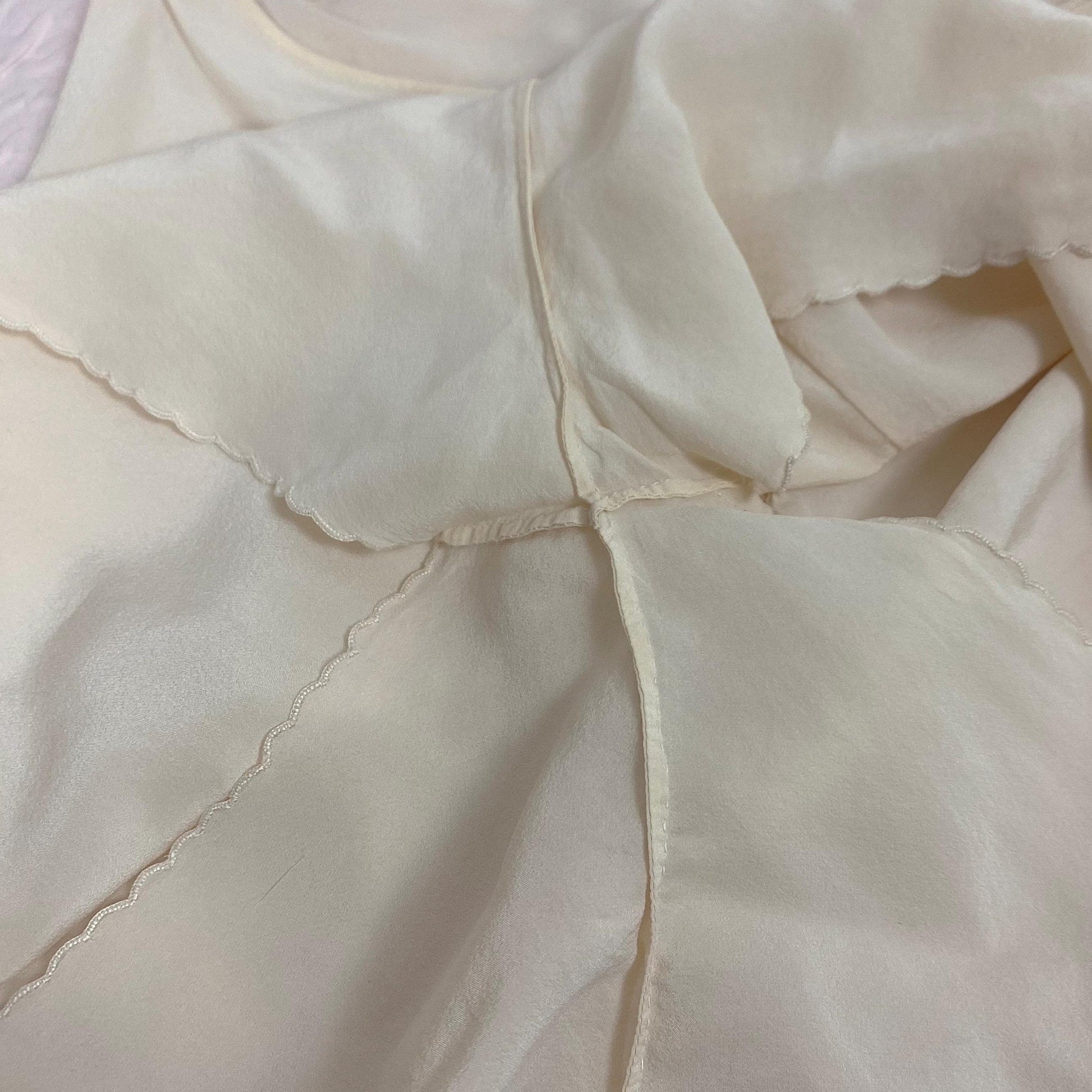 Vintage 1930's Tap Pants | Hand Stitched Semi Sheer Ivory Silk with Blue & Pink Appliques | Size XS
