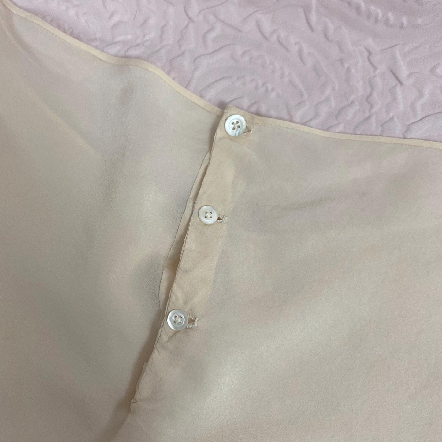 Vintage 1930's Tap Pants | Hand Stitched Semi Sheer Ivory Silk with Blue & Pink Appliques | Size XS