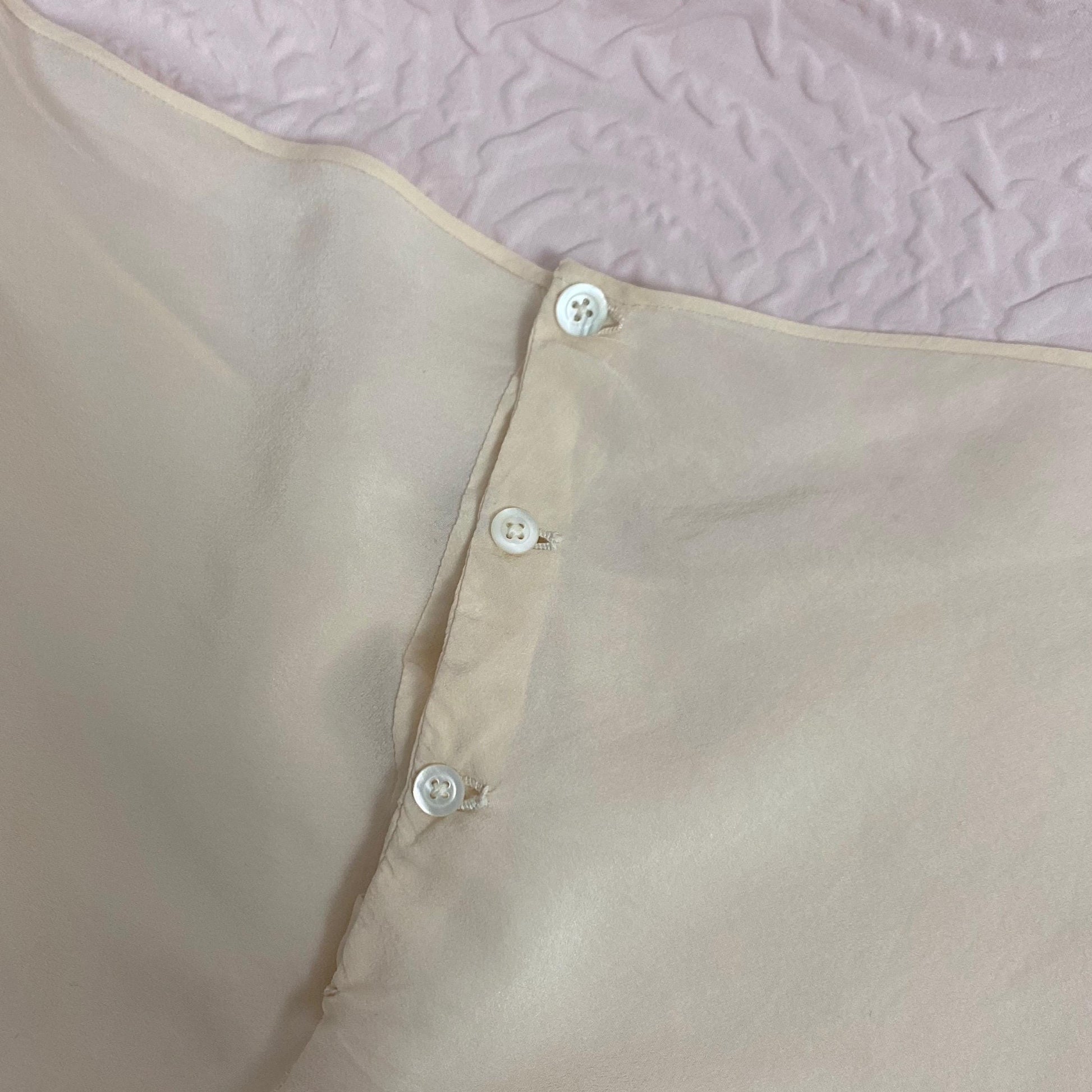Vintage 1930's Tap Pants | Hand Stitched Semi Sheer Ivory Silk with Blue & Pink Appliques | Size XS