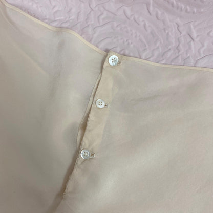 Vintage 1930's Tap Pants | Hand Stitched Semi Sheer Ivory Silk with Blue & Pink Appliques | Size XS