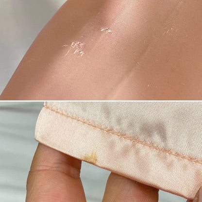 Vintage 1940's Pajama Set | Rosy Pink Rayon Satin with Ruffled Lace & Satin Damask Collar | Size XS, S | Little Miss Dixie - Never Worn