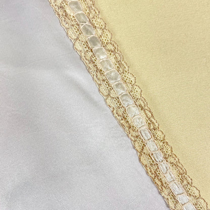 Vintage 1940's Nightgown | Pale Blue Rayon Satin with Warm Nude Lace | Size XLG, XXLG