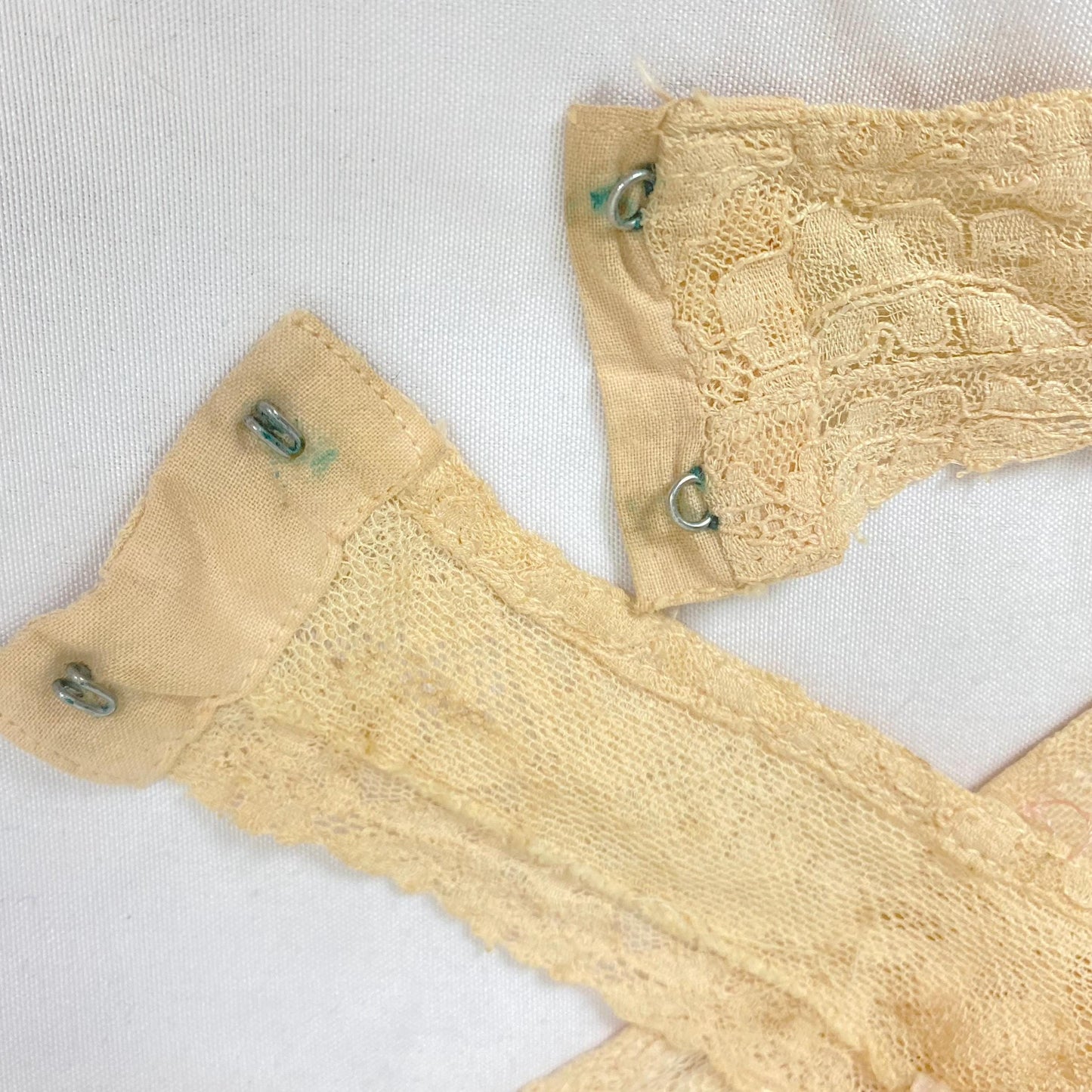 Vintage 1920's - 1930's Bralette & Tap Pants Lingerie Set | Pastel Peach Floral Cotton Lace with Silk Ribbon Straps | Size S | Wonder Maid