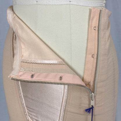 Vintage 1940's - 1950's Girdle | Peach Rayon Satin with Rubber Mesh Panels | Size S | Stardust New with tags