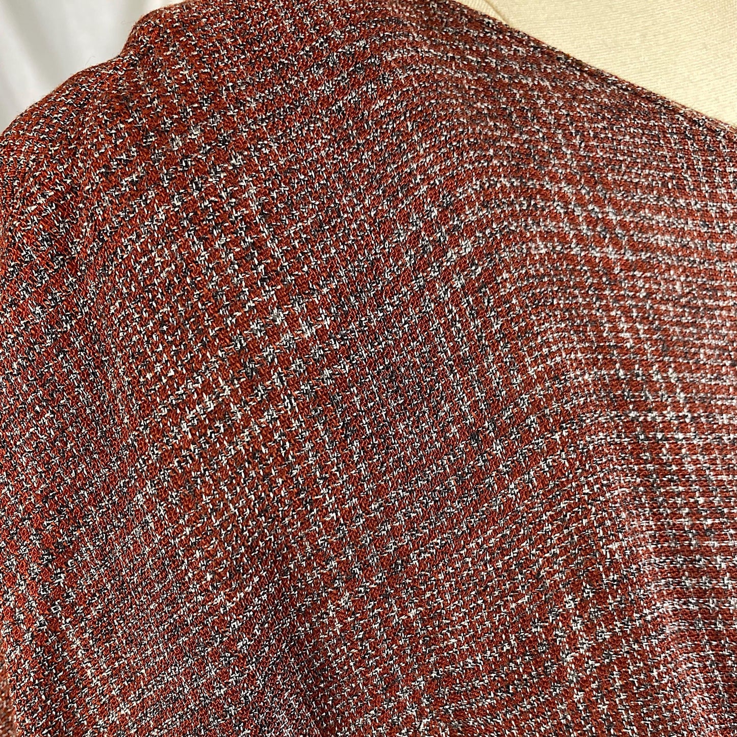 Vintage 1950's Dress | Brick Red Rayon Crepe with Check Pattern | Size M | L'Aiglon