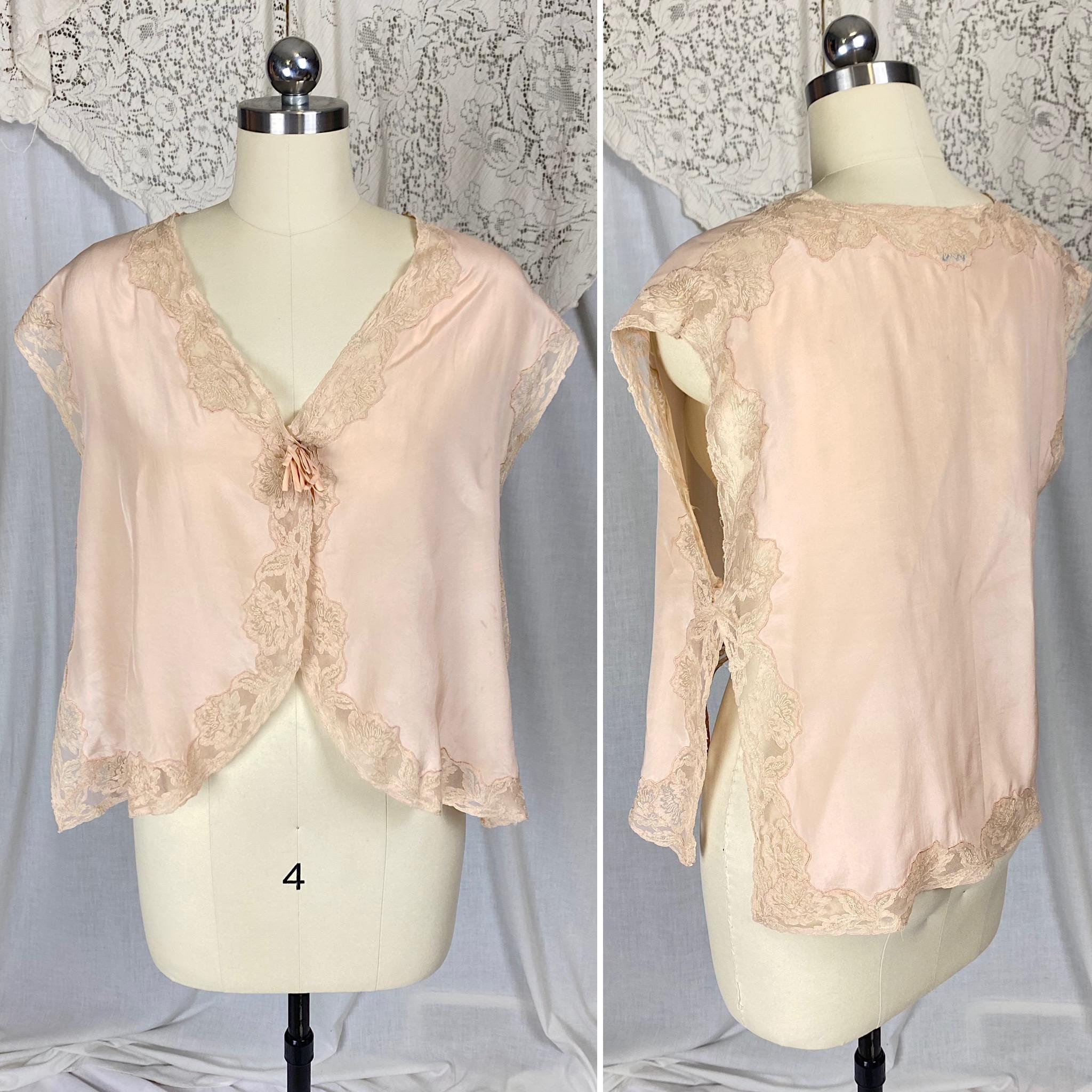 ジャケット・アウター 19th Silk Bed Jacket Size XXS MISS NEW YORKER 1930'S SATIN BED JACKET W FLORALS | eBay