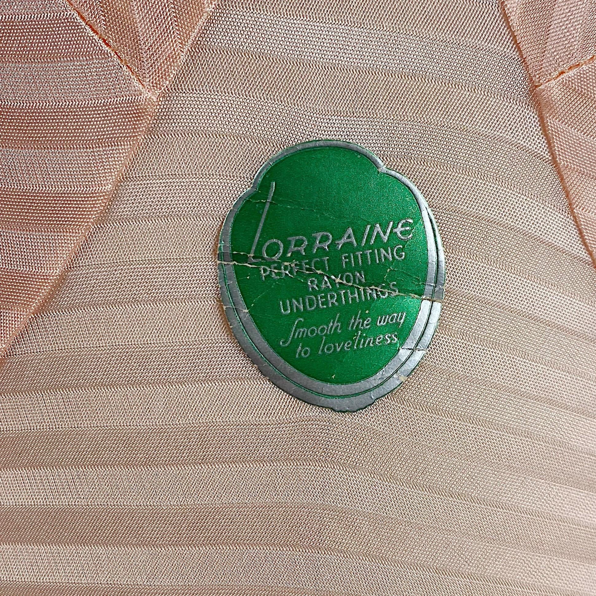 Vintage 1940's Slip | Semi-Sheer Bubblegum Pink Striped Rayon Knit | Size XS | By Lorraine - Never Worn