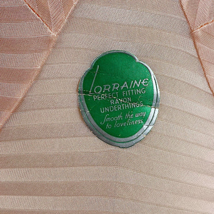 Vintage 1940's Slip | Semi-Sheer Bubblegum Pink Striped Rayon Knit | Size XS | By Lorraine - Never Worn