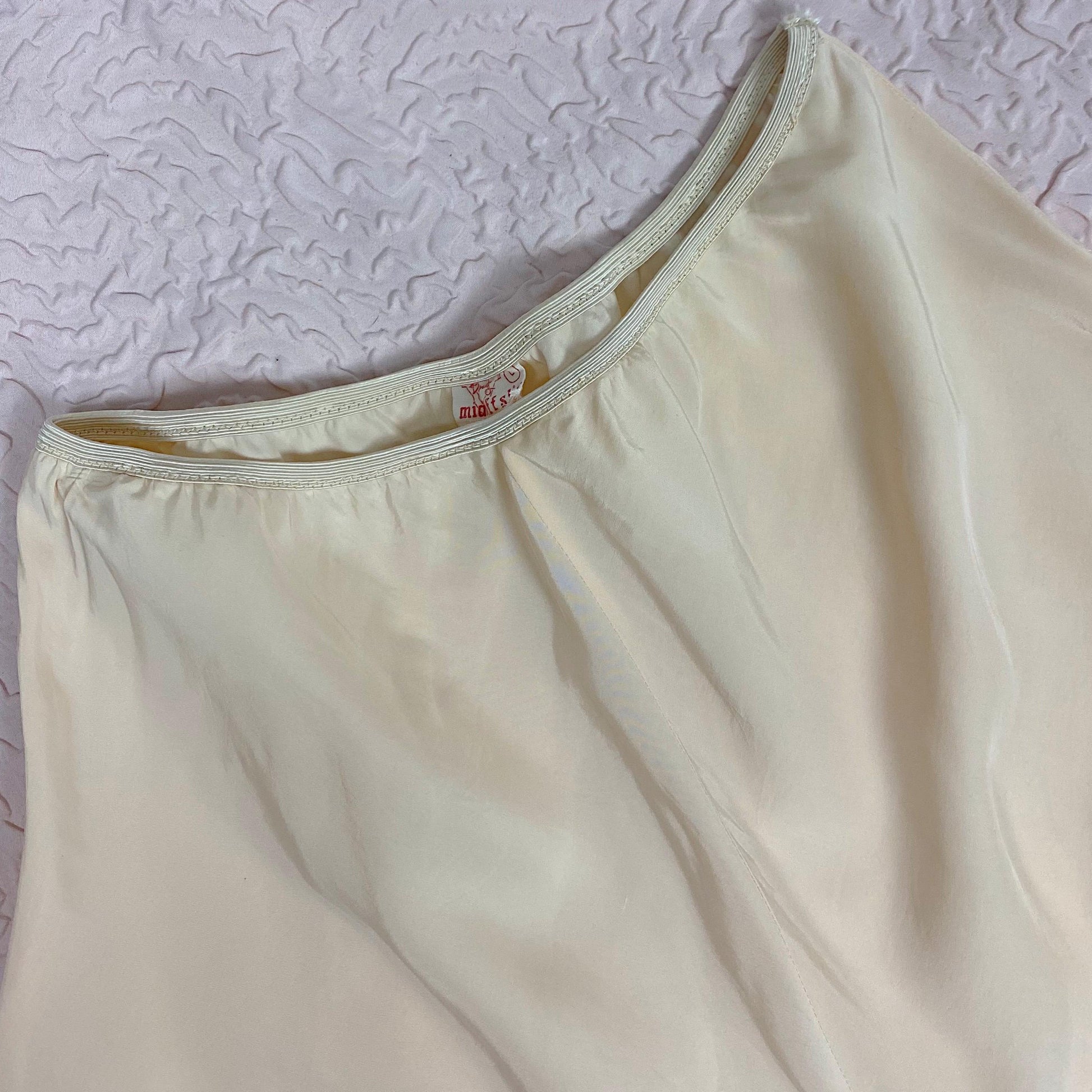 Vintage 1940's Tap Pants | Pale Nude Rayon with Ruffled Ivory Fan Lace | Size S, M | By Du Benay Midriff Slip