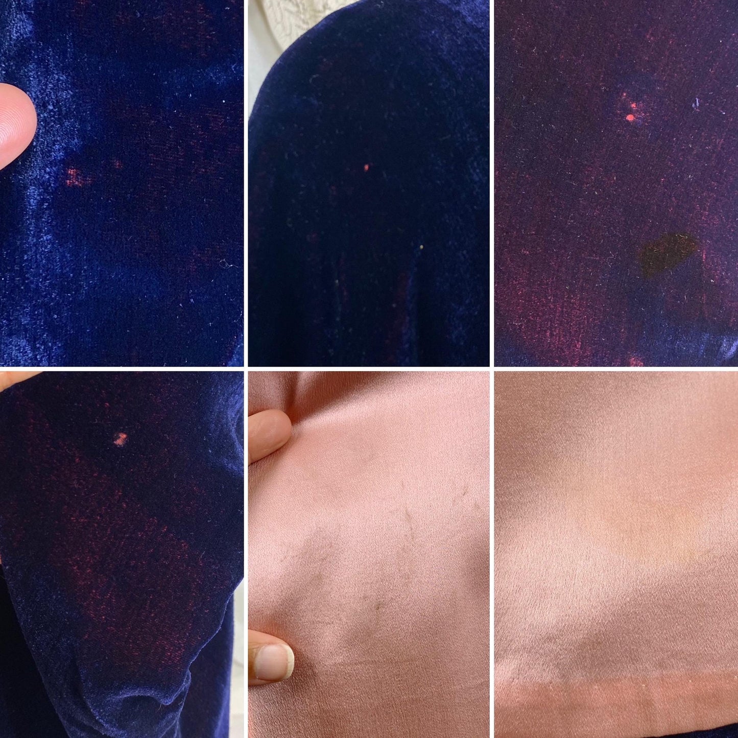 Vintage 1920's Kimono Robe | Deep Indigo Blue Velvet with Rose Pink Silk Lining | Size Free