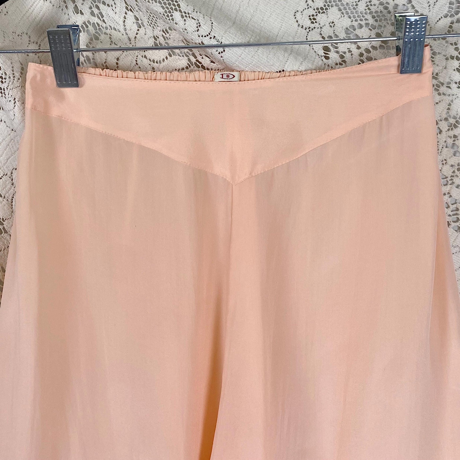 Vintage 1930's Girls Pajama Set | Dusty Rose Pink Silk with Ivory Tulle | Size 10 (30 chest, 24 waist)
