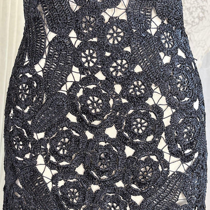 Vintage 1950's Black Raffia Lace Wiggle Dress, size M - Daggers & Dames