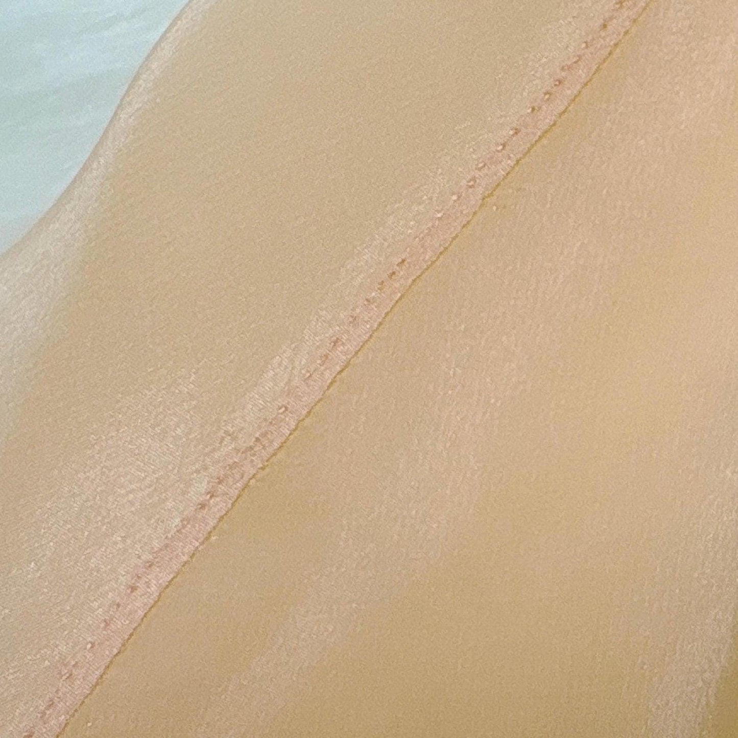 Vintage 1930's Tap Pants - Light Peach Semi Sheer Silk with Deep Mocha Lace Appliques - Size S, M - By Yolande - Daggers & Dames