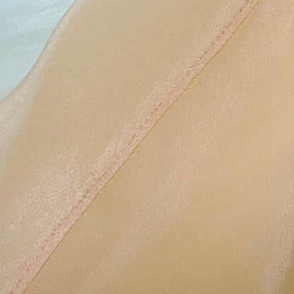 Vintage 1930's Tap Pants - Light Peach Semi Sheer Silk with Deep Mocha Lace Appliques - Size S, M - By Yolande - Daggers & Dames