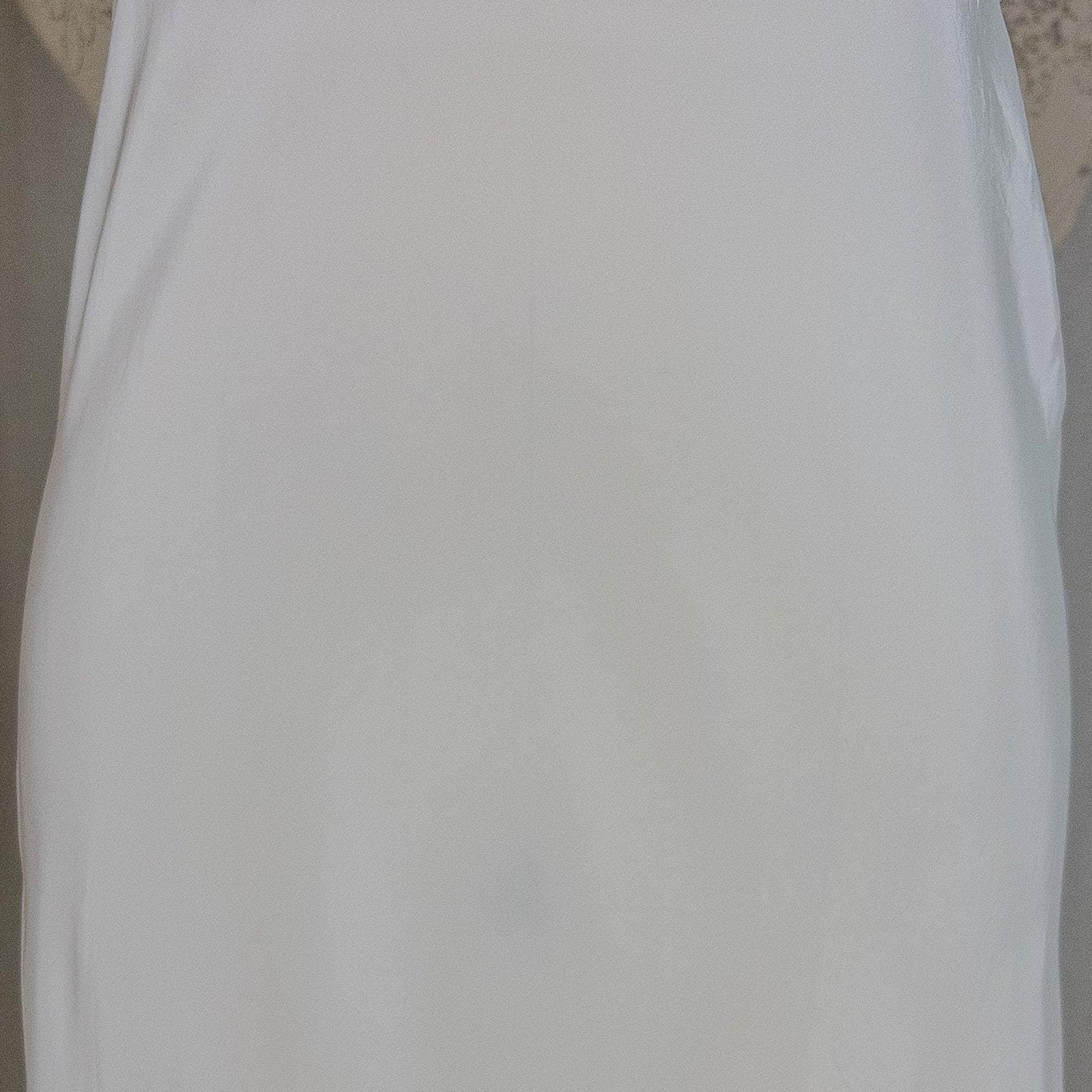 Vintage 1940's Nightgown - Bright White Rayon Crepe with Eyelet Embroidery & Scalloped Hem | Small, Medium - Daggers & Dames