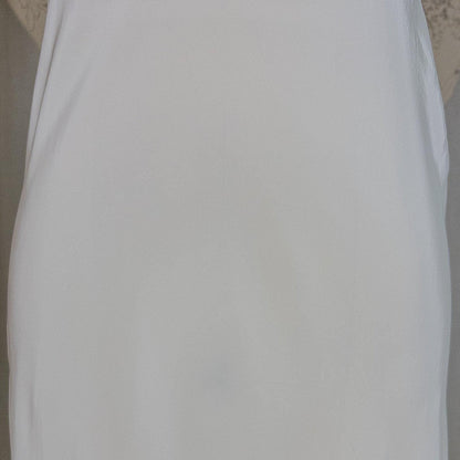 Vintage 1940's Nightgown - Bright White Rayon Crepe with Eyelet Embroidery & Scalloped Hem | Small, Medium - Daggers & Dames
