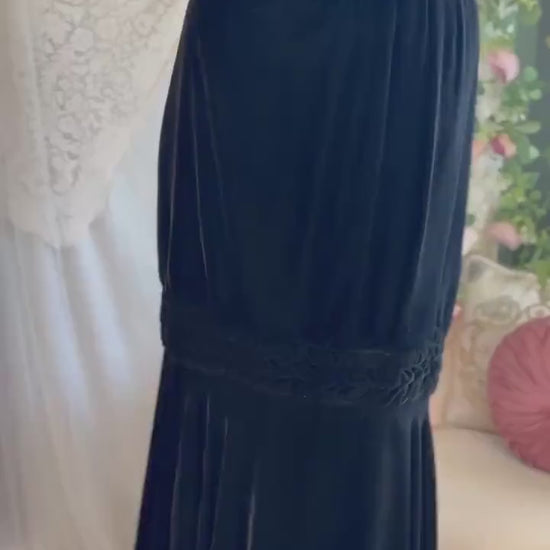 Antique 1920s Cocoon Cape - Lush Black Velvet with Luxurious Gold Silk Lining