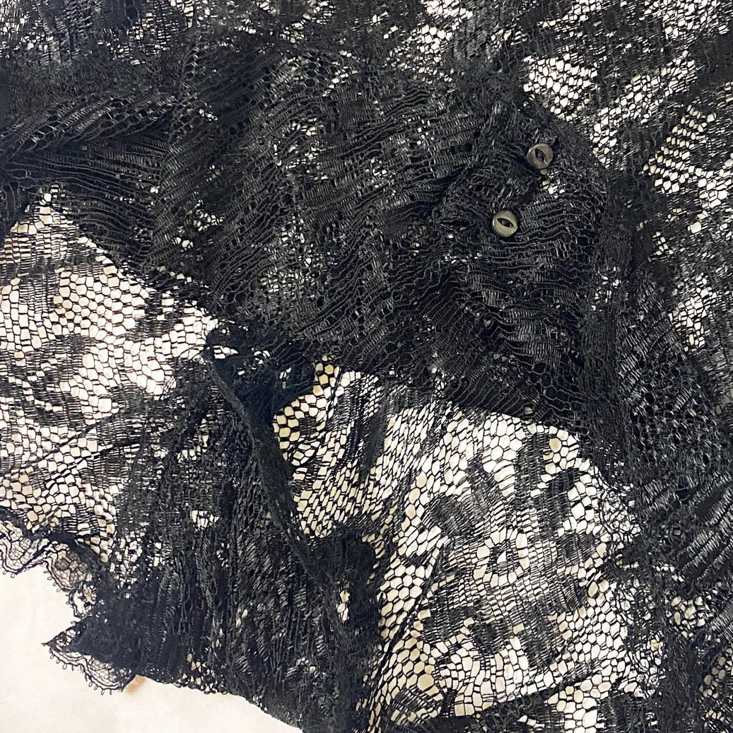 Vintage 1920's - 1930's Step - In Chemise | Sheer Black Filet Lace with Silk Ribbon Tie | Size XS, S - Daggers & Dames