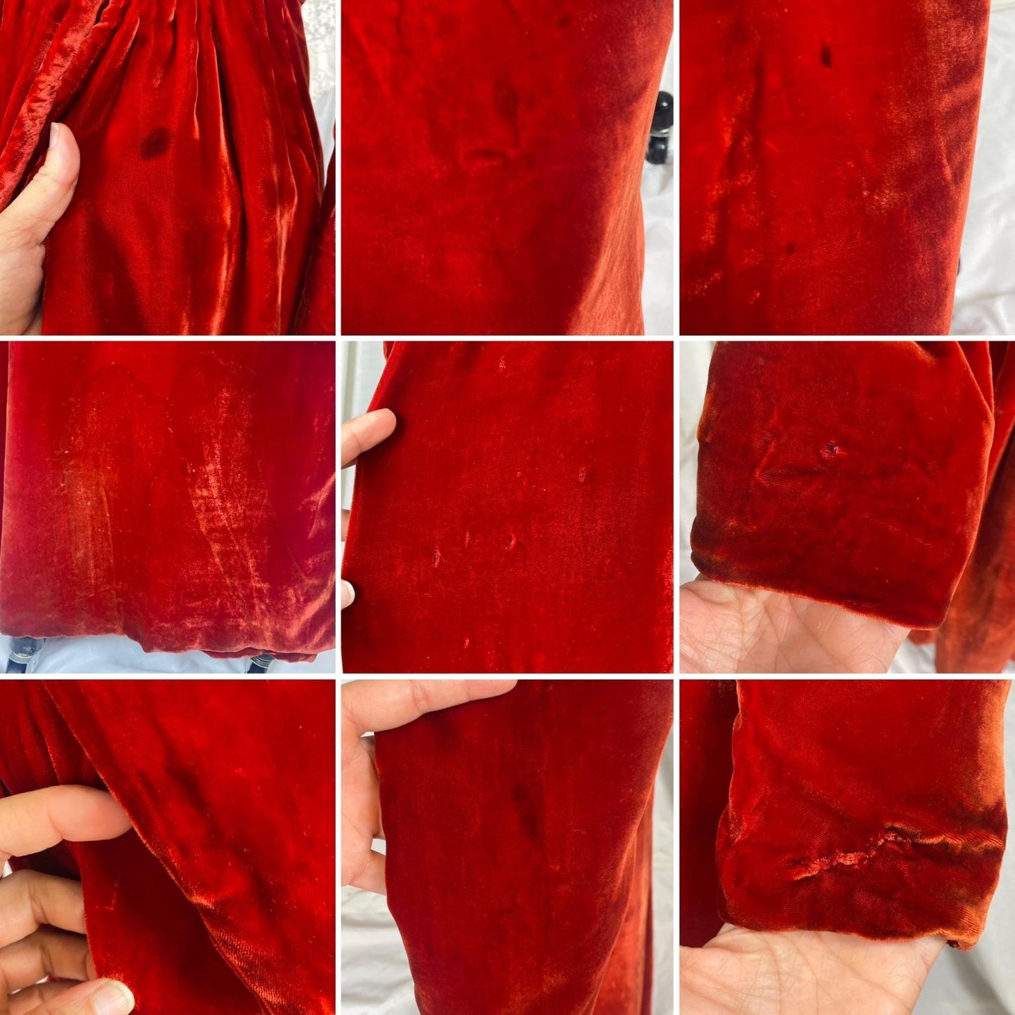 Vintage 1930's - 1940's Hooded Robe - Opera Coat | Rose Red Rayon Velvet with Taffeta Lining | Size XS, S - Daggers & Dames