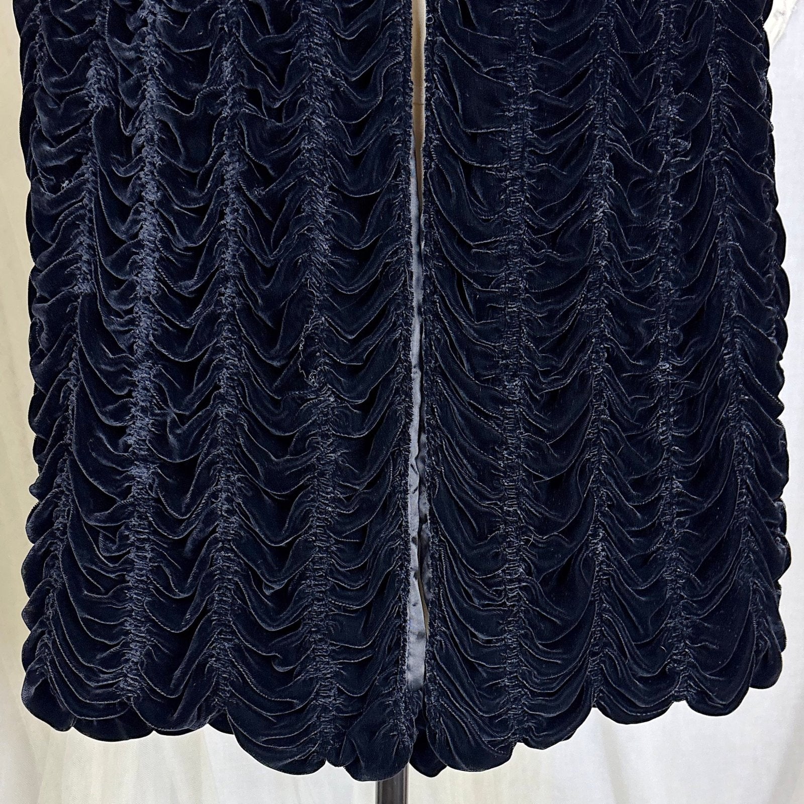 Vintage 1930's - 1940's Inky Black Velvet Cape with Coffin Pleat Design, size S, M, LG - Daggers & Dames