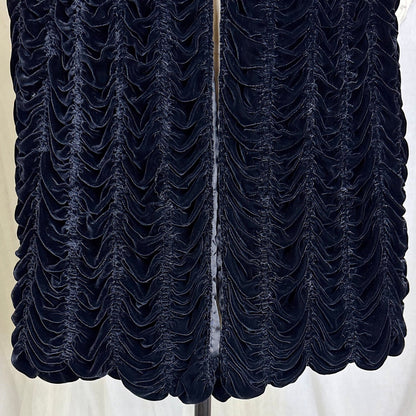 Vintage 1930's - 1940's Inky Black Velvet Cape with Coffin Pleat Design, size S, M, LG - Daggers & Dames