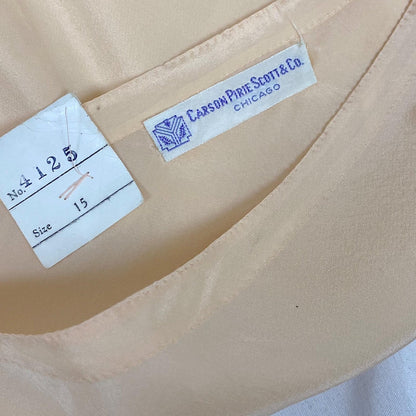 Vintage 1930's - 1940's Tap Pants | Peach Silk with Cornflower Blue Trim | Size S | By Carson, Pirie, Scott & Co. - New with Tags - Daggers & Dames