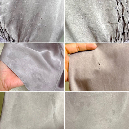 Vintage 1930's Gunmetal Gray Silk Nightgown with Diamond Shirring - Size S, M - Daggers & Dames