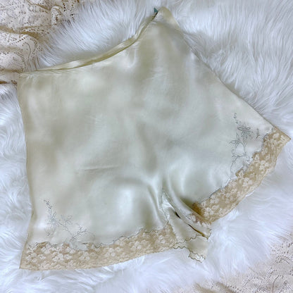 Vintage 1930's Ice Aqua Blue Silk Tap Pants with Side Zip Closure - by Marshall Fields & Co., size M - Daggers & Dames