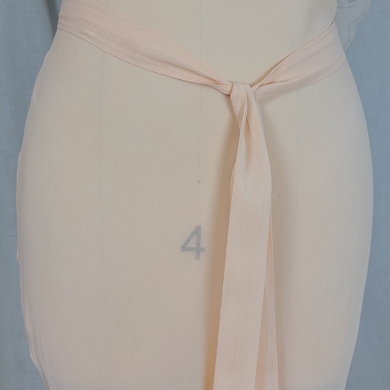 Vintage 1930's Nightgown - Hand Stitched Sheer Apricot Silk Georgette with Cotton Lace | Small, Medium - Daggers & Dames
