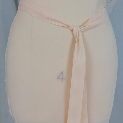 Vintage 1930's Nightgown - Hand Stitched Sheer Apricot Silk Georgette with Cotton Lace | Small, Medium - Daggers & Dames