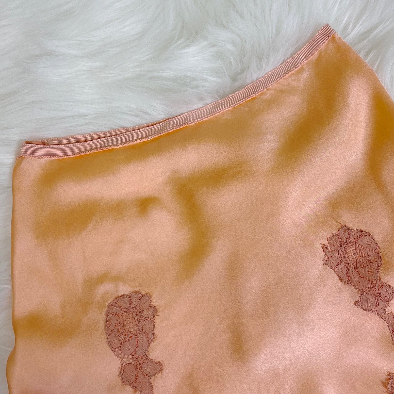 Vintage 1930's Warm Peach Silk Satin Bralette & Tap Pants Lingerie Set - Size S, M - Daggers & Dames