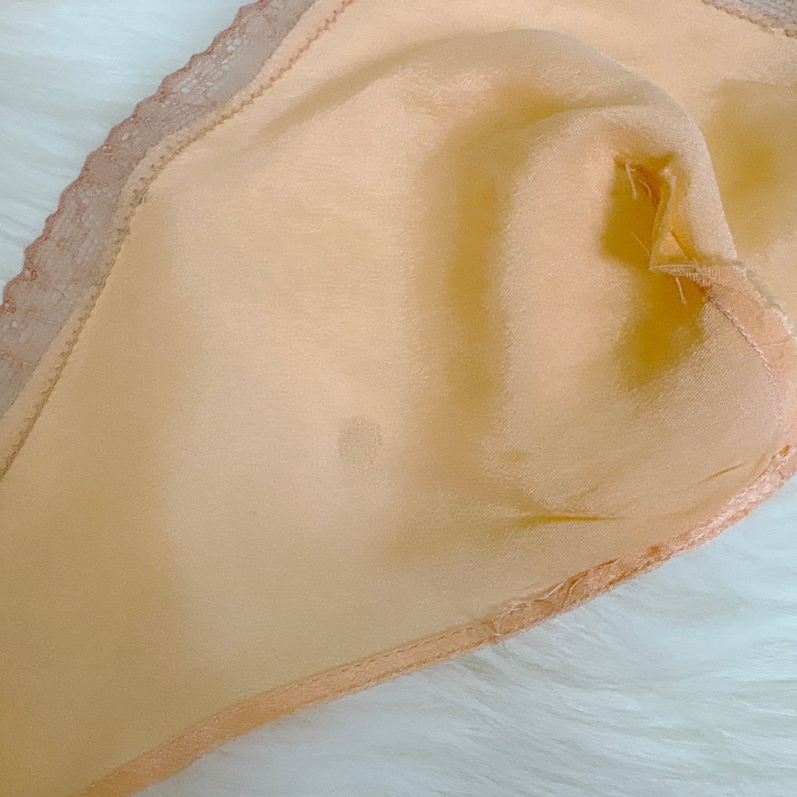 Vintage 1930's Warm Peach Silk Satin Bralette & Tap Pants Lingerie Set - Size S, M - Daggers & Dames