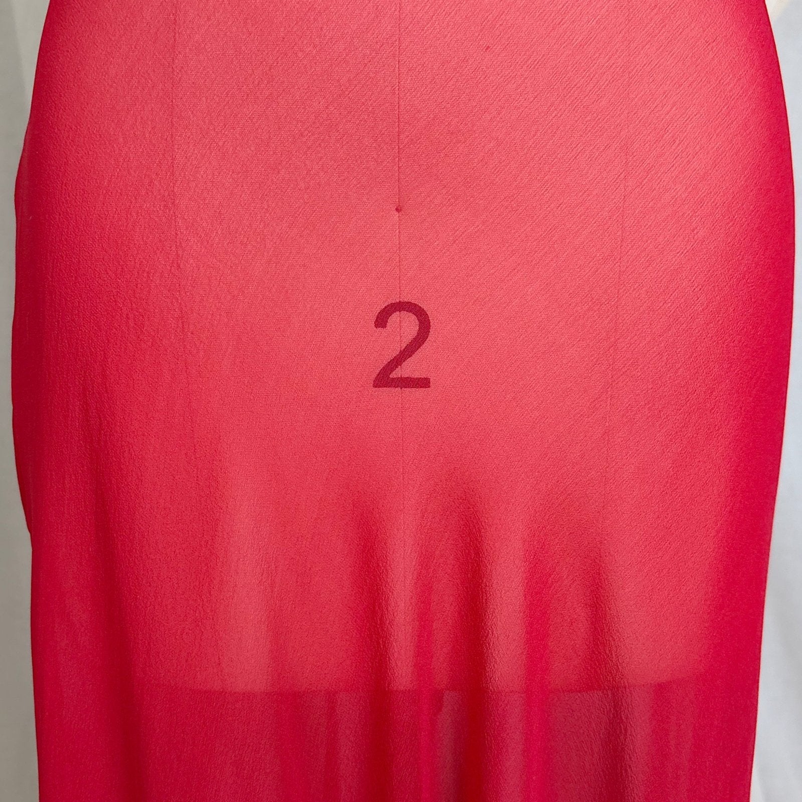 Vintage 1940's - 1950's Hand Stitched Crimson Red Silk Chiffon Nightgown with Ruffled Lace - By Garfield's, Size XS, S - Daggers & Dames