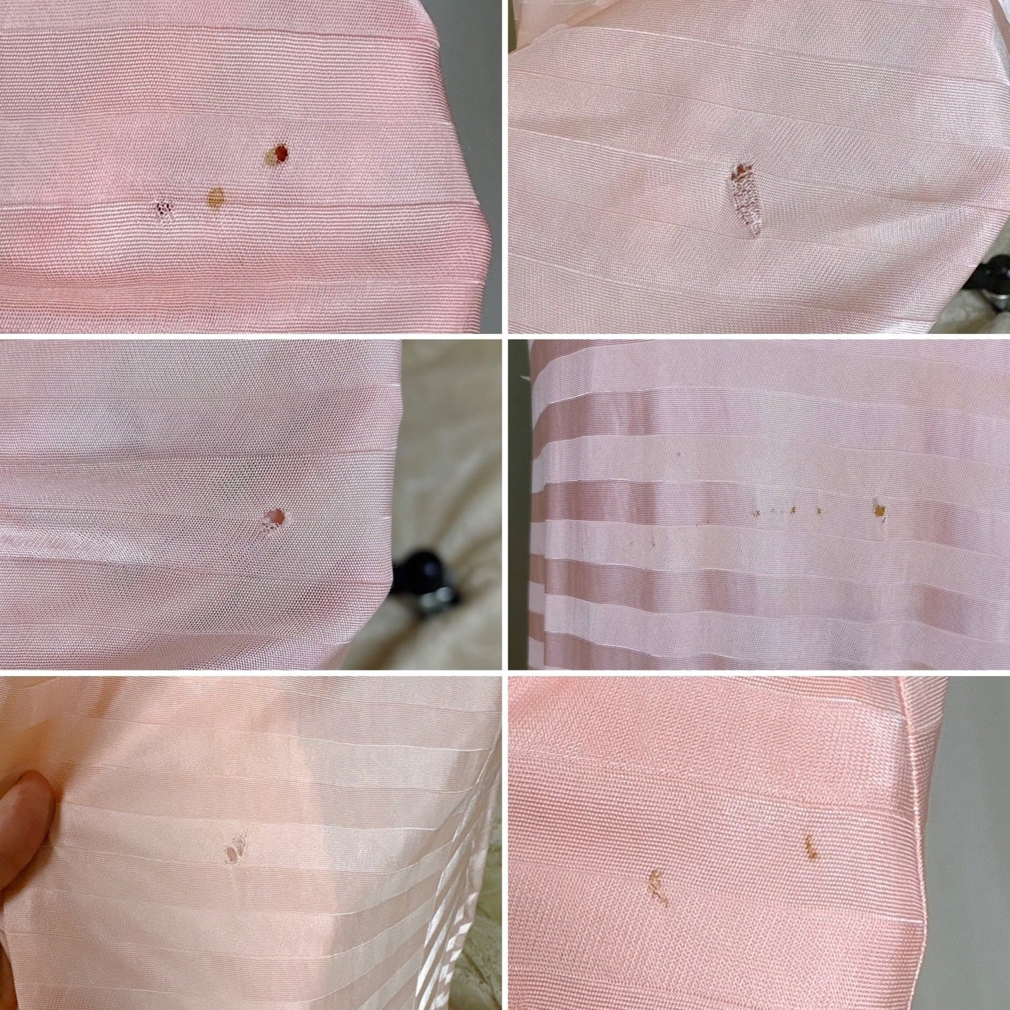 Vintage 1940's Baby Pink Rayon Knit Nightgown with Satin Stripes - by Charna Lea, size M, LG - Daggers & Dames