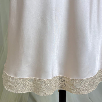 Vintage 1940's Baby Pink Rayon Satin Slip - By Fischer Heavenly Lingerie, Size S - Daggers & Dames