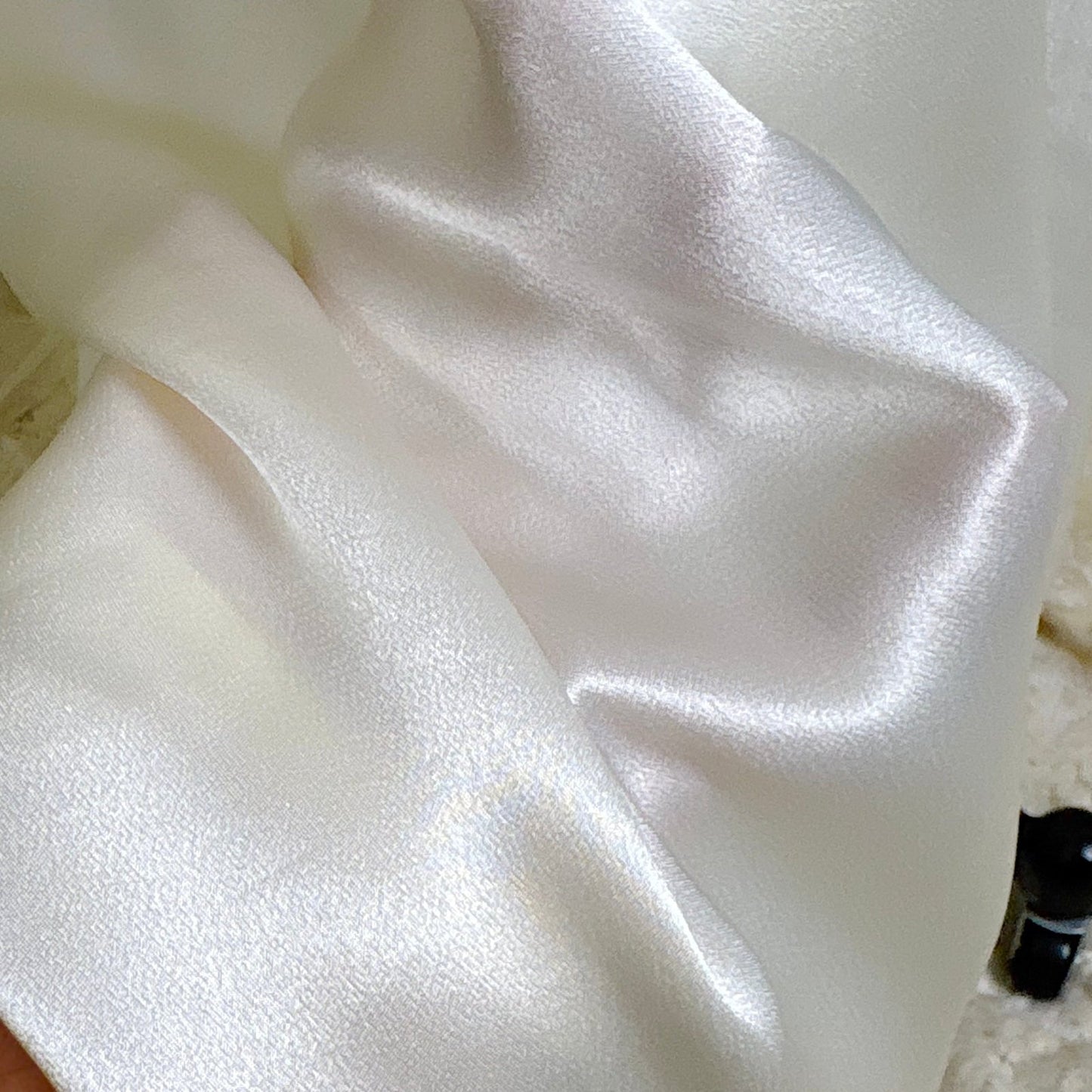Vintage 1940's Bright White Crepe Back Satin & Chiffon Nightgown, size XS, S - Daggers & Dames