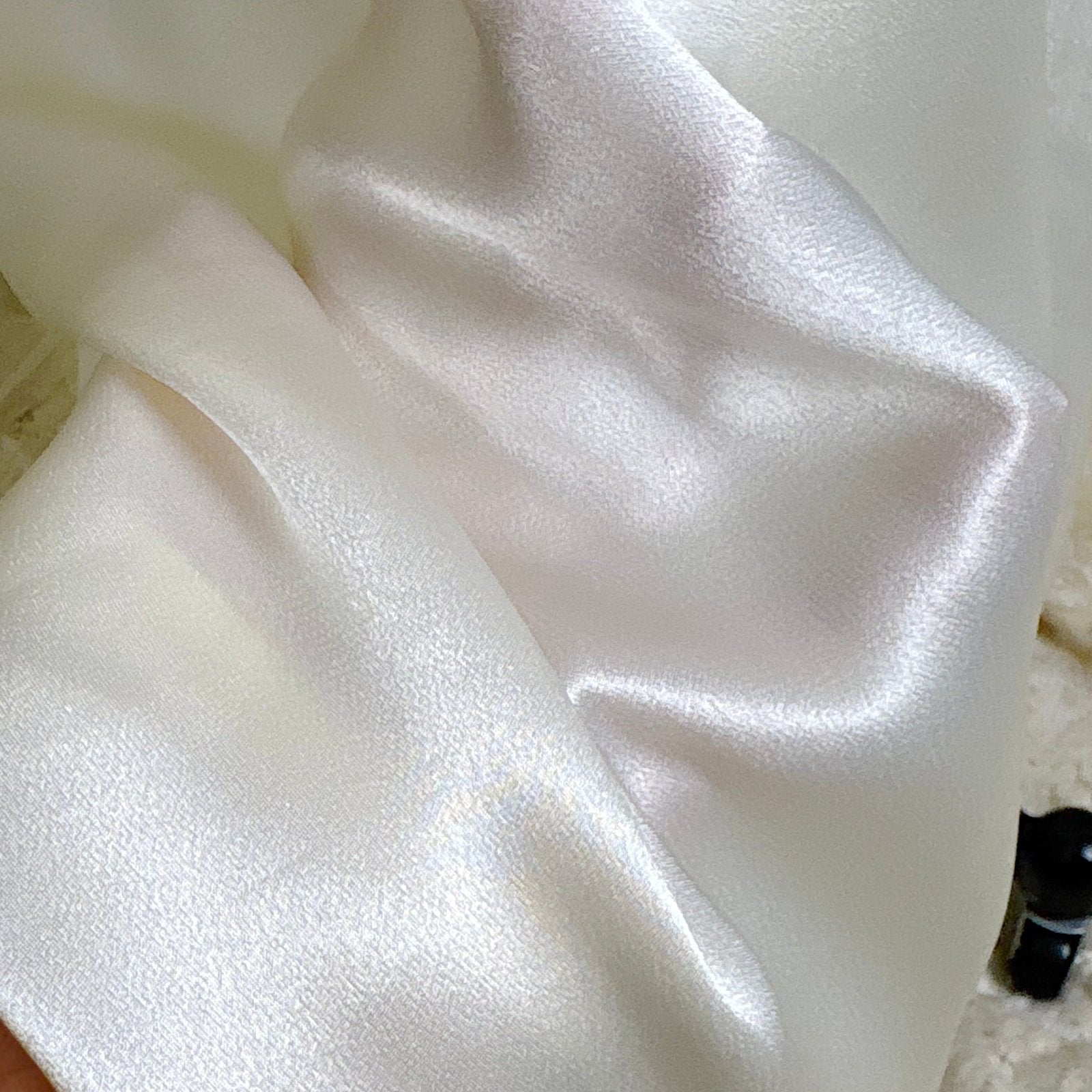Vintage 1940's Bright White Crepe Back Satin & Chiffon Nightgown, size XS, S - Daggers & Dames