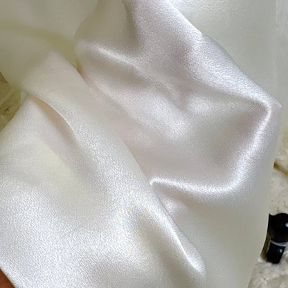Vintage 1940's Bright White Crepe Back Satin & Chiffon Nightgown, size XS, S - Daggers & Dames