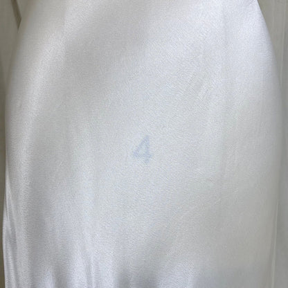 Vintage 1940's Bright White Crepe Back Satin & Chiffon Nightgown, size XS, S - Daggers & Dames
