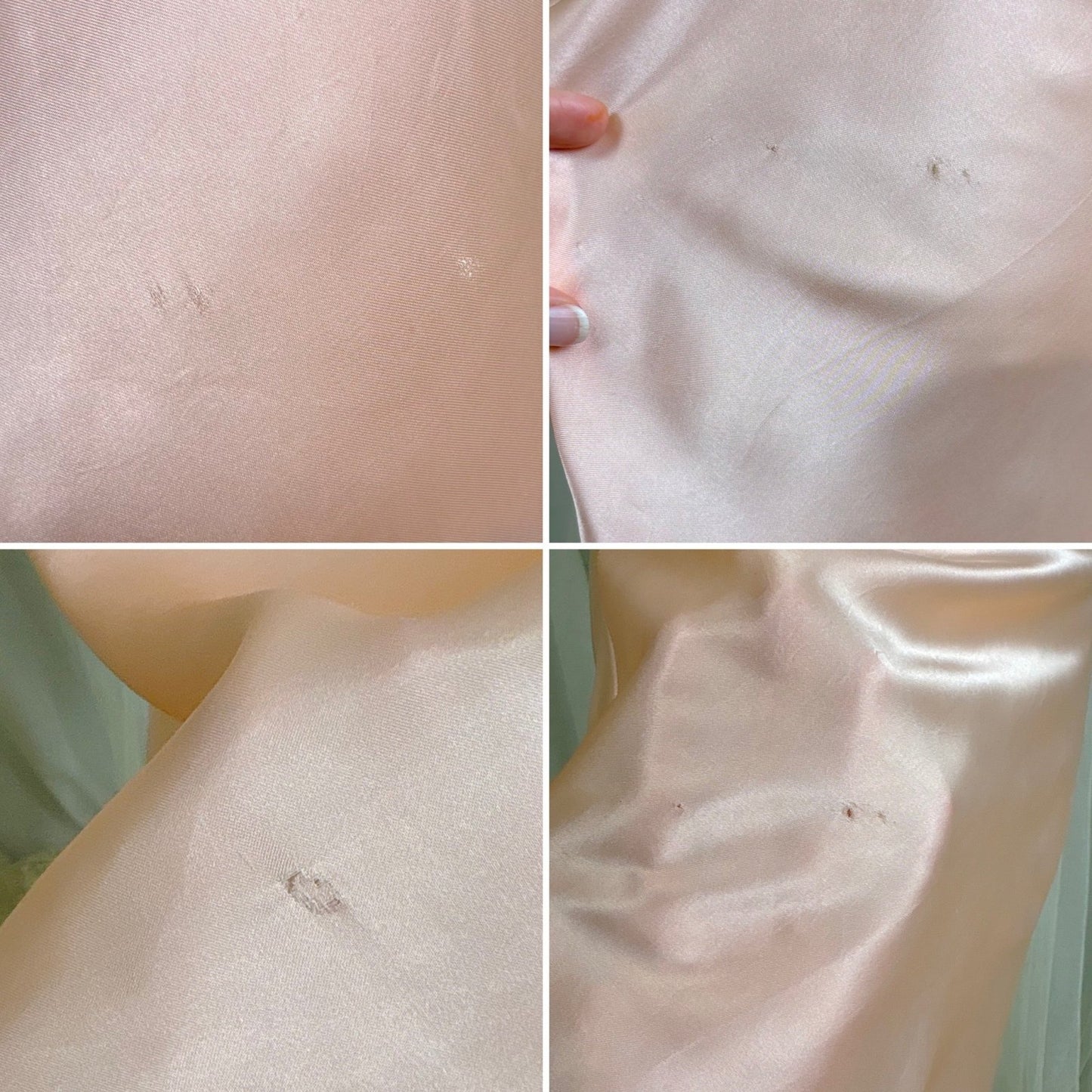 Vintage 1940's Creamy Pink Rayon Satin & Chiffon Nightgown, size XS, S - Daggers & Dames