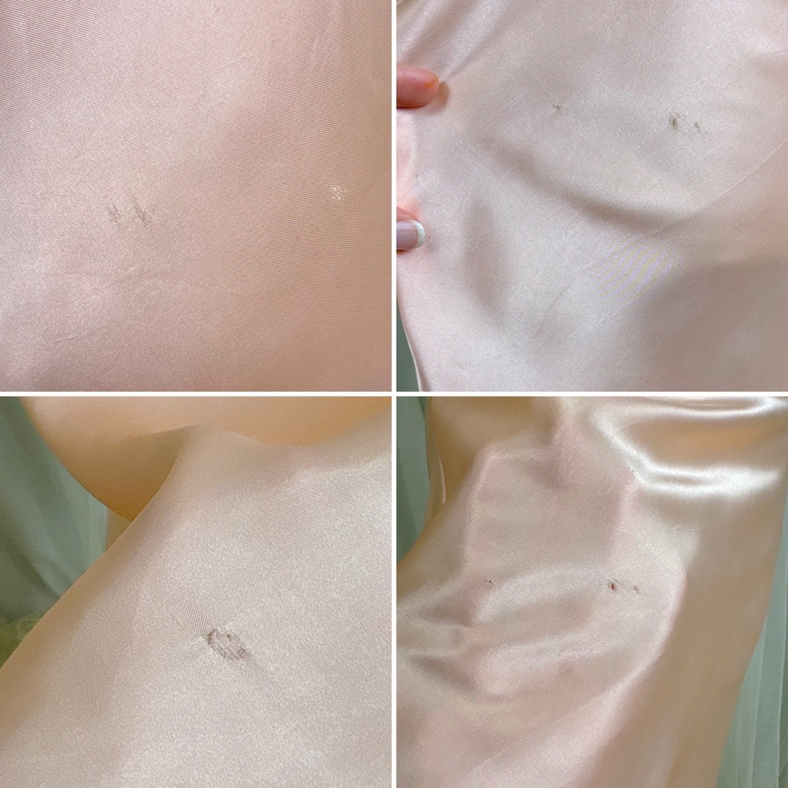 Vintage 1940's Creamy Pink Rayon Satin & Chiffon Nightgown, size XS, S - Daggers & Dames