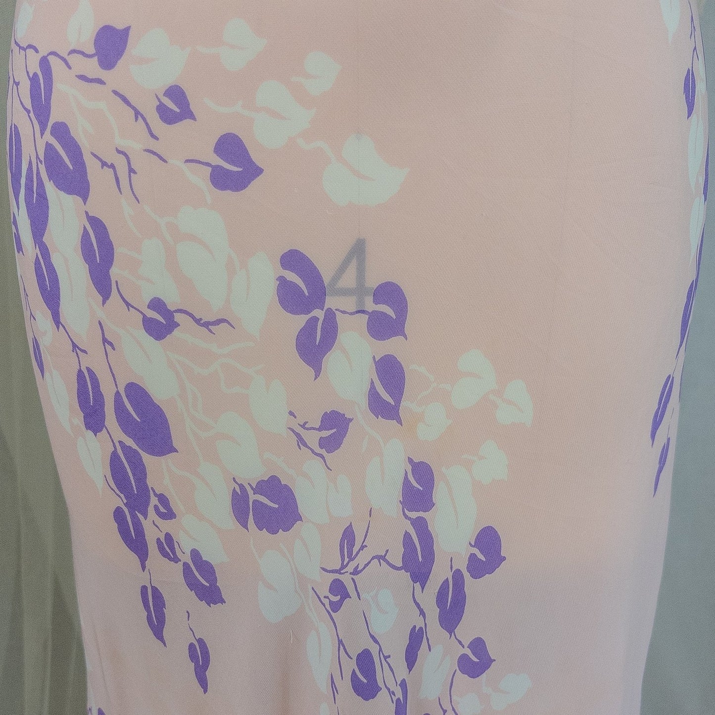 Vintage 1940's Nightgown - Sheer Baby Pink Rayon Chiffon with Violet & White Vine Print | XS, Small, Medium - Daggers & Dames
