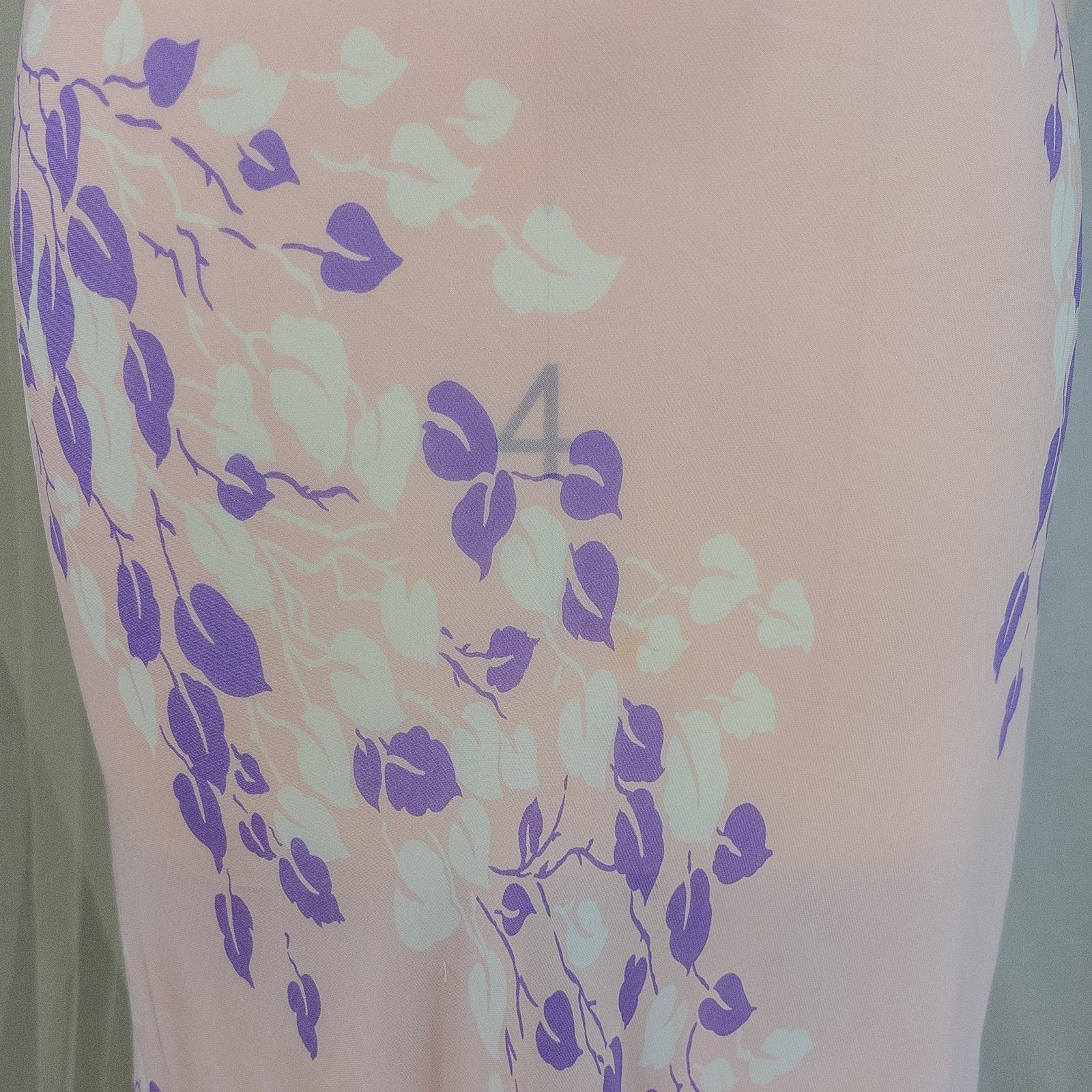 Vintage 1940's Nightgown - Sheer Baby Pink Rayon Chiffon with Violet & White Vine Print | XS, Small, Medium - Daggers & Dames