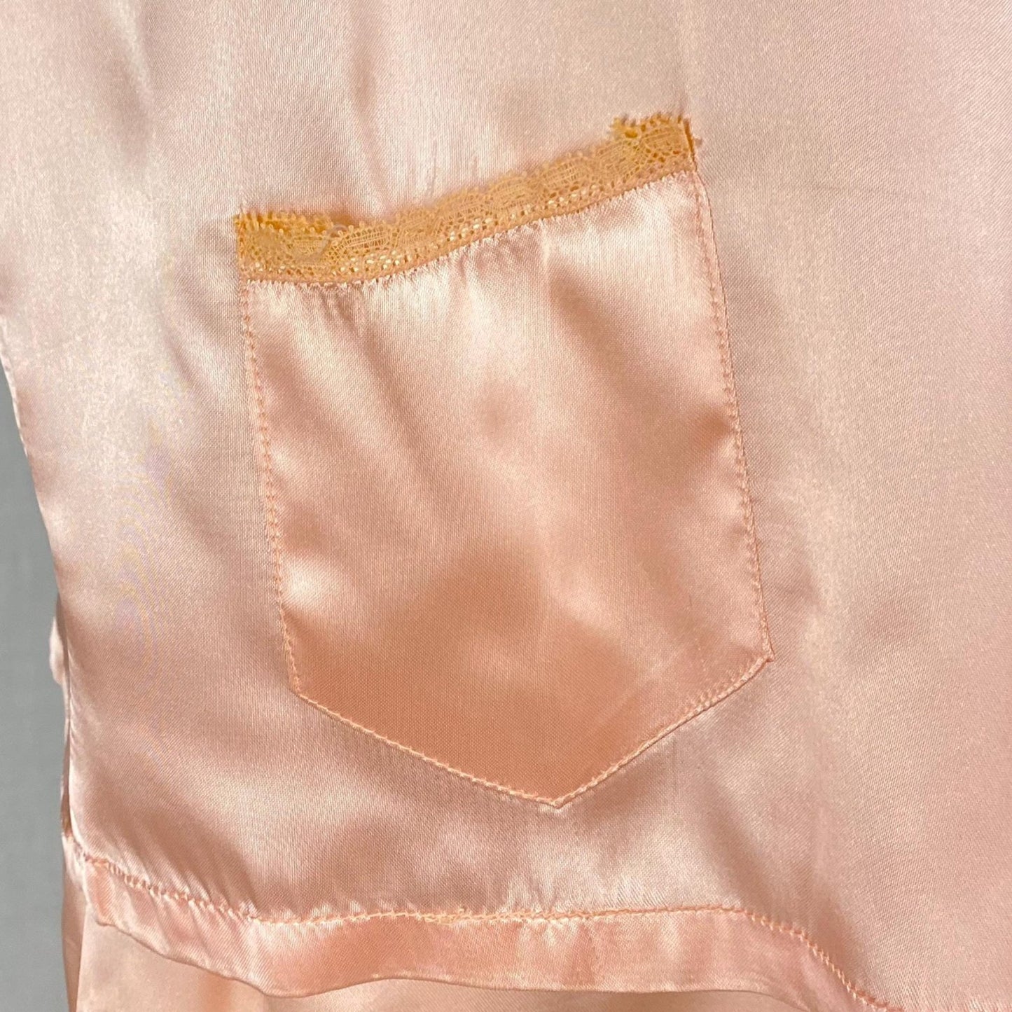 Vintage 1940's Pajama Set | Rosy Pink Rayon Satin with Ruffled Lace & Satin Damask Collar | Size XS, S | Little Miss Dixie - Never Worn - Daggers & Dames