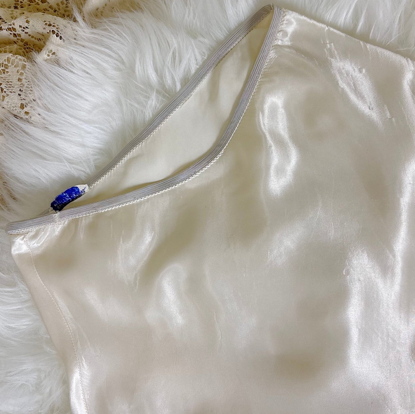 Vintage 1940's Pearly White Rayon Satin Tap Pants with Cotton Lace - by Seamprufe, size XS, S - Daggers & Dames