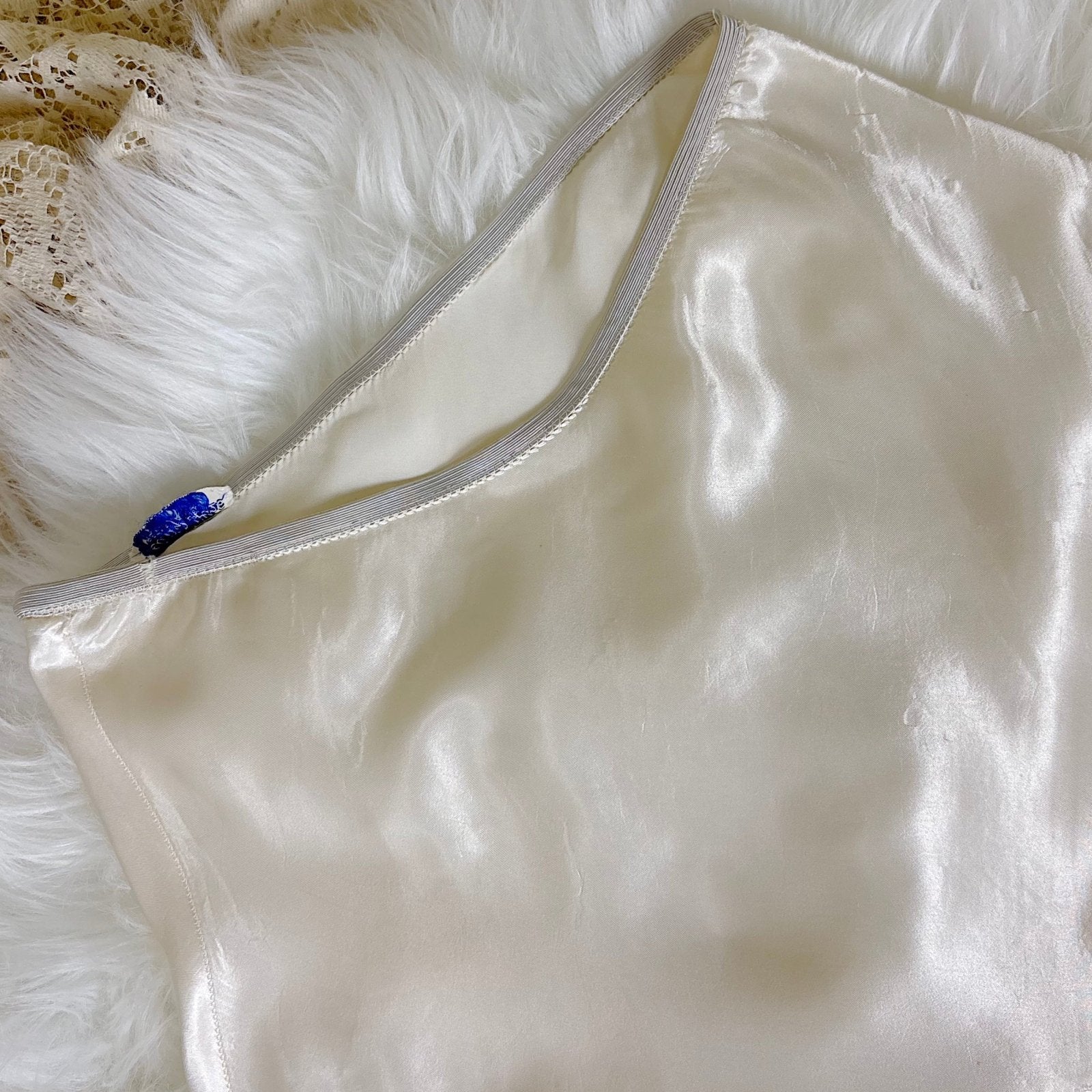 Vintage 1940's Pearly White Rayon Satin Tap Pants with Cotton Lace - by Seamprufe, size XS, S - Daggers & Dames