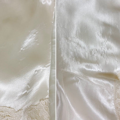 Vintage 1940's Pearly White Rayon Satin Tap Pants with Cotton Lace - by Seamprufe, size XS, S - Daggers & Dames
